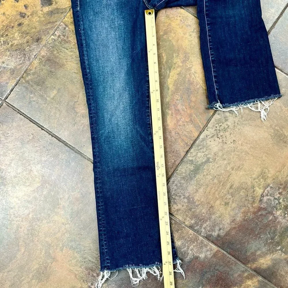 Mother The Hustler Ankle Fray Distressed Denim Jean 26